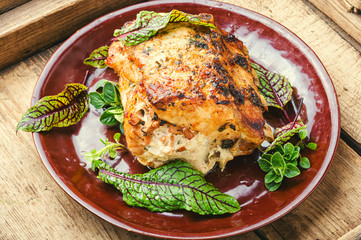 Roast pork meat with herb