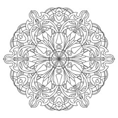 vector black mandalas. Mandal design for coloring, graphic design, decor