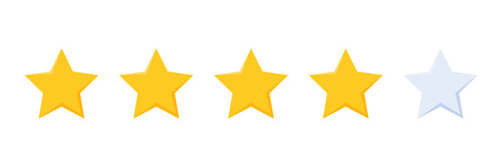 Obraz premium four stars rating button for experience reviews on application or website ,stars rating icon vector