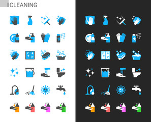 Cleaning icons light and dark theme. 48x48 Pixel perfect.