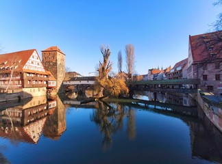 Historic old town of Nuremberg in Franconia