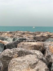 rocks and sea in Dubai 