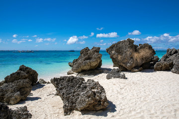 Fototapeta na wymiar White Beach and Rock, Boracay island, Philippines.