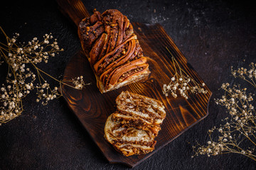 Swirl brioche or traditional Polish babka cake