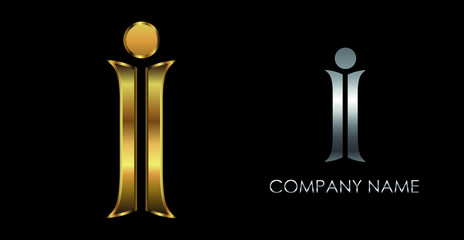 Luxury letter I logo design template.