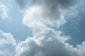 Cumulonimbus cloud formations on tropical blue sky , Nimbus moving , Abstract background from natural phenomenon and gray clouds hunk , Thailand