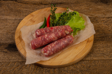 Raw pork sausages
