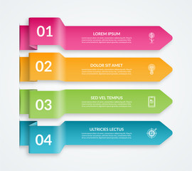 Infographic arrow elements. Vector template with 4 options.