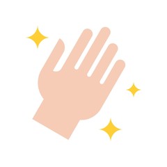 wash hand or hygiene related clean and wash hand with clean sign vector in flat style,