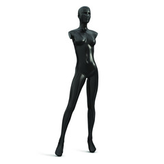 Body of female mannequin without hands black color. Vector illustration.