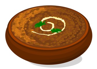 Dal Makhani or Dal Makhni Indian Food Vector