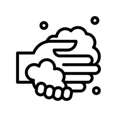 wash hand or hygiene related hands wash and rub with soap bubbles vector in lineal style,