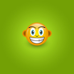 emoticon design with emoticon template smile face in 3d style Free Vector