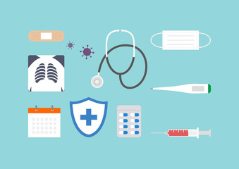 医療　感染　健康　アイコンセット