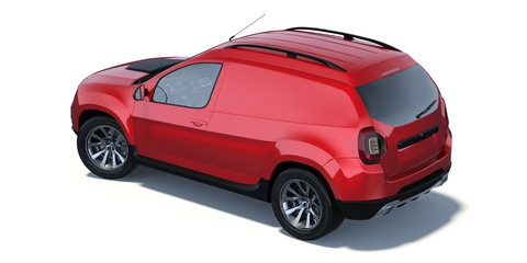 3D rendering of a brand-less generic concept suv car in studio environment