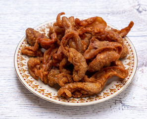 Fried Crispy Chicken Skin A