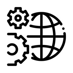 solving planet problems icon vector. solving planet problems sign. isolated contour symbol illustration