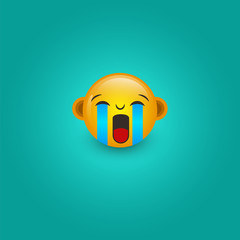 emoticon design with emoticon template sad face in 3d style Free Vector