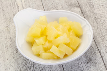 Marinated pineapple pieces