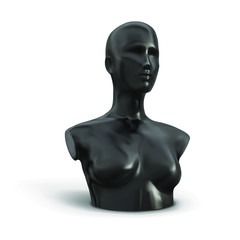 Black female mannequin. Bust. Vector illustration.