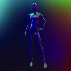 Fototapeta na wymiar Female mannequin. Beautiful metallic iridescent color. Vector illustration.