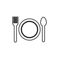 Plate  fork and knife icon vector