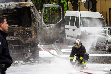 Intervention Pompiers de Paris sur incendie