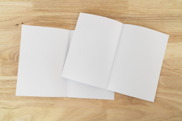 A4 half-fold brochure blank white template for mock up and presentation design.