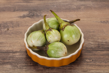 Asian green eggplant - ready for cooking