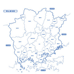 岡山県地図 シンプル白地図 市区町村