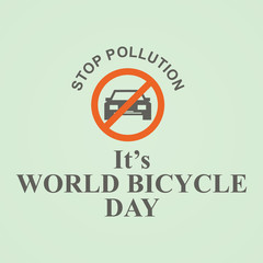 Stop pollution letter for World Bicycle Day on June 3