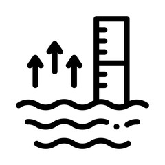 increase in water temperature icon vector. increase in water temperature sign. isolated contour symbol illustration