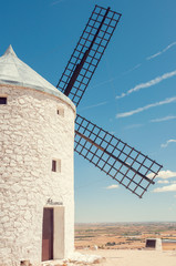 Consuegra, Toledo, region Castilla La Mancha, Spain. Route of Don Quixote with windmills.