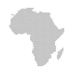 Dotted polka dot particle map of Africa. Vector Illustration. Light medical abstract concept for COVID-19 pandemic