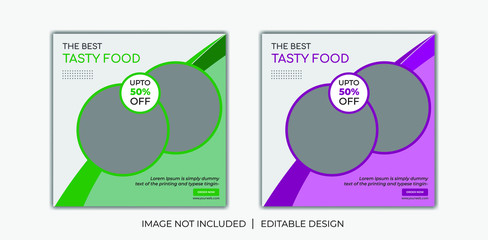 Delicious Food Social media post Design template for vector illustration Eps 10.