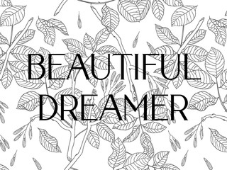 Ready to print postcard with message and botanical art