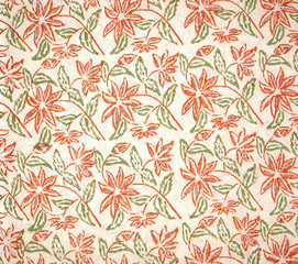 Floral design on fabric swatch , Jaipur, Rajasthan, India