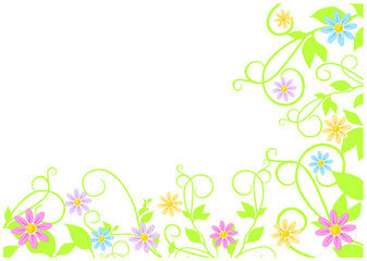 蔓草と花のフレーム