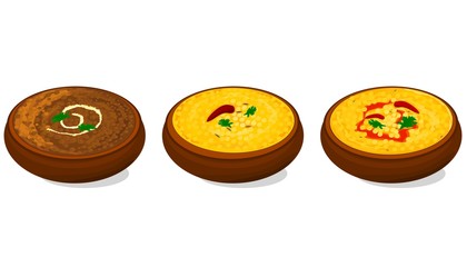 Dal Makhani,fry,tadka Indian Food Vector