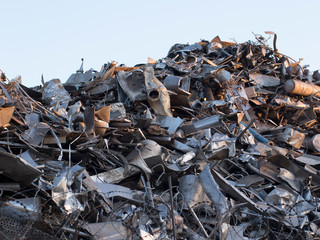 pile of Metal Recycling Scarp. industrial garbage