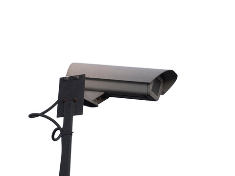 CCTV security camera isolated on white background. big brother is watching for you
