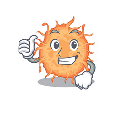 Bacteria endospore cartoon character design making OK gesture