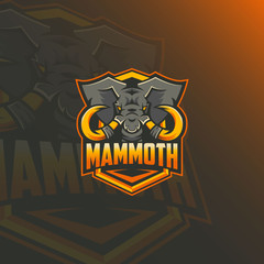 Mammoth esport logo design for gaming club. Elephant esport logo design. © prps.std
