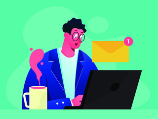 business man with laptop