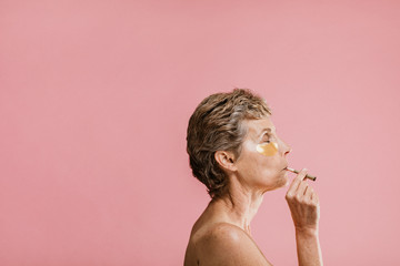 Senior woman smoking