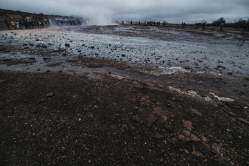 Strokkur Geyser in Southern Iceland. Golden Circle route.