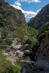 Gorge d'Heric Languedoc France. Rocks. Canyon. Valley