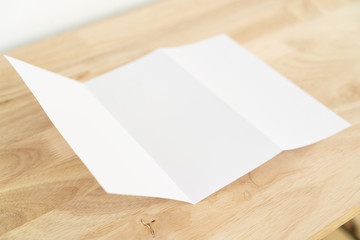 A4 tri-fold brochure blank white template for mock up and presentation design.