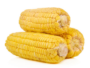 Sweet yellow corn healthy fresh vegetable from nature isolated on a white background.