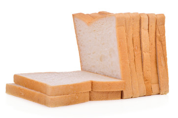 sliced bread isolated on white background